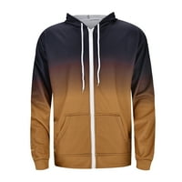 Aaiyomet muške zip up hoodie color dvostruki sloj 3D hoodie Sports Podudaranje Boja Slim Fit patentni