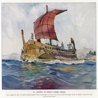 Grčki plakat za ratni brod Print Mary Evans Library Picture