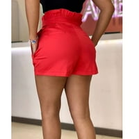 Teretana sa džepovima Čvrsti ženski kratke hlače crvene boje