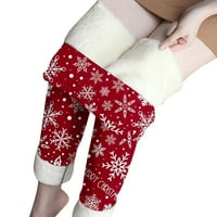 Božićne tajice za žene Velika Britanija uzorka uzorka Plus veličine tiskani mekani temminijski kontrolira zimske hlače za toplu flizu Dame Xmas Tajice za vježbanje Yoga zazor za prodaju
