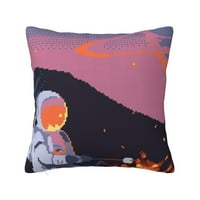 Dekorativni jastuk, piksel Mars Astronaut kvadratni kauč na razvlačenje ukrasnog pletenice, 20 x20