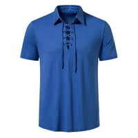 Muškarci Ljetni casual obični majica kratkih rukava na vrhu ovratnika na vrhu mišićne majice