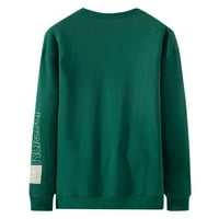 Muški vrhovi muški jesenski zimski zimski veliki slovo tiskani pulover džemper kaput zeleno