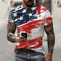 4. jula Dan nezavisnosti T majice za muškarce Ljeto 3D digitalni ispis okrugli vrat kratkih rukava bluza