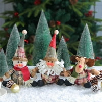 Esaierr božićni ukrasi lutke, sjedeći santa claus, snjegović i viseći plišane igračke za plišane postavlja ručno izrađeni klasični ukras
