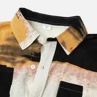 Muška majica Ležerne prilike stilskih boja u boji Ispis Dugme s dugim rukavima Okrenite majice navratnike za muškarce