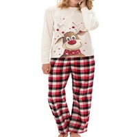 Glonme elastični struk Porodični obitelj Pajamas Set za žene Muškarci Xmas Xmas PJS Holiday Nightwear Mekani vrhovi i hlače Spavaća odjeća Bijela mama 4xl