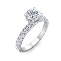 Superjeweler Carat Okrugli oblik skriveni HALO MOISSANITE angažman prsten u karatu bijelo zlato za žene