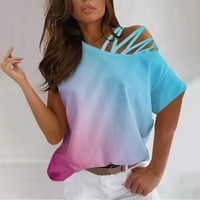 Ženske košulje s ramena hladnog ramena kratkih rukava ljetni bluze za majicu