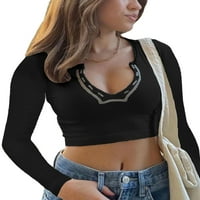 Žene Y2K bajki Grunge majica V izrez Patchwork kratkih rukava gornji krevet Vintage 90s E-Girl Streetwear