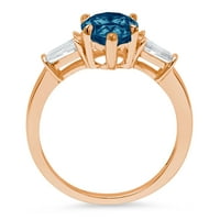 2.3ct kruška rez prirodni london plavi topaz 14k ruža zlatna godišnjica angažmana kamena prstena veličine 10.75