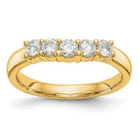 Čvrsta 14K žuto zlato pet kamenih dijamantskih vjenčanih prstena sa CZ kubičnom cirkonije veličine 5