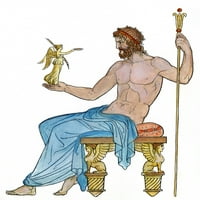 Zeus i Athena. NNLI graviranje nakon antičke figure vaze. Poster Print by