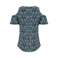 Koaiezne hladne vrhove ramena za žene ljetna bluza dame cvjetne rušene majice klasične slatke bluze tuničke majice