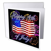 3drose 4. jula Američka zastava sa vatrometom digitalna umjetnost - čestitke, od 6
