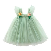 Djevojke toddlera Flyne rukave Solid Color Tulle Haljina za ples party Princess haljina