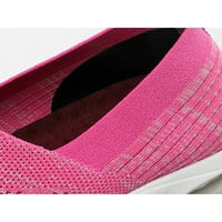 Prednje žene Ženske tenisice pletene gornje stane mrežne cipele na cipelama Yoga Prozračne cipele za šetnju, klizne na čarapiju patikor breskve ružičaste 8.5
