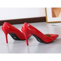 Fangasis Ženska lagana šiljasta haljina za cipele cipele za cipele Slip na pumpi sjajno-klizanje crveno 7
