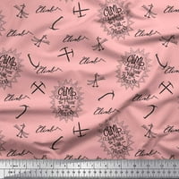 Soimoi ružičasti pamuk poplin tkanini hardverski alati i tekst ispisana obrtna tkanina od dvorišta široka