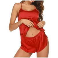 PXIAKGY donje rublje za žene žene-nalerie Sleep odjeća satenska svila čipka u gornjoj večeri Pajamas set crvena + s