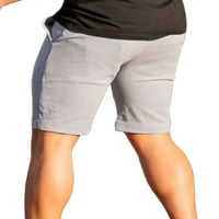 Prednjeg swalk muns mini pant u sredini struka Chino kratke hlače Striped haljina kratke hlače Muške tanke fine dno ploče svijetlo sive s