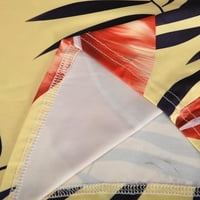 TrackSit trener za žene Solid cvjetni proljetni ljetni kratki rukav okrugli vrat uselje elastične strugove hlače casual cofy prodaja pidžama žuti s