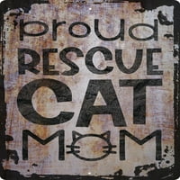 Ponosna spase mačka mama voli životinje vlasnik kućnog ljubimca usvoji bež zidni umjetnički dekor smiješan poklon