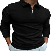 Bomotoo Men Casual T majice Zipper Classic Fit vrhovi tenis Atletic Majica Majica tamno siva m