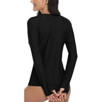 Ženski osip kupaći kostim dugih rukava, majica za zaštitu od plivanja v vrat osip