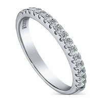 Sterling srebrne vjenčani prstenovi kubični cirkonijski cz napola vječne prsten za žene, rodijumske