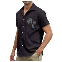 Muška majica Dizajnerska proljetna ljetna muškog povremenog pamuka pune boje majica kratkih rukava labave košulje crne 3xl