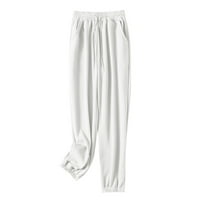 Pgeraug pantalone za žene Sportske hlače Hop jogging dukseri jogger hlače dukserice žene bijele xl