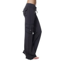 Jesenja žena vježbanje nogavice Stretch Struk dugme Pocket Yoga teretana Loose hlače Rani pristup Ponude