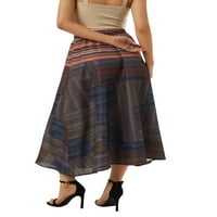 Ženske midi suknje Teen Girl Boho elastična ruched grunge suknja Vintage estetski gotički visoki struk