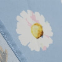 Ženske ljetne haljine za žene A-line haljina partija labavi srednji okrugli dekolte cvjetni plavi m