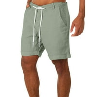 Hlače na plaži Muške ljetne casual fitness bodybuilding pamučni posteljini džepovi na plaži Hlače hlače pamučna posteljina zelena
