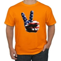 Divlji Bobby, Američka zastava Mirovni znak Poklon pop kultura Muška grafička majica, Narančasta, 5xl