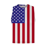 Ženska američka rezervoar zastava 4. jula Halter vrat T majice Patriotsko bez rukava grafičke majice Tunic Ljetni vrhovi Ležerne prilike Bluze za žene 4. srpnja Kombinacije