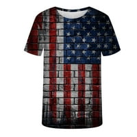 Muška američka zastava Majica Patriot Cheee kratki rukav 4D 3D 3D Print vrhovi Dan neovisnosti Vježbajte