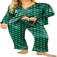 Ekouaer Satin pidžama ženska duga ruka za spavanje s dugim rukavima Slek meko dugme dolje Loungewebs