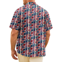 4. jula muška havajska majica SAD Nacionalna zastava crtani grafički otisak majica 3D print vanjski ulični kratki rukav, odjeća za odjeću za odjeću