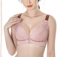 Ženska prednje zatvaranje ekstra elastično veliko oblikovanje držanja žičara Bras Pink 85C