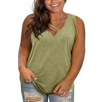 Ženska ljetna modna prugasta otisnuta majica bez rukava s rukavima velike veličine velike veličine