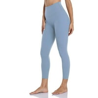 Outfmvch Yoga Hlače Ženske hlače High Squist Solid Boja uska fitness yoga hlače skrivene joga hlače Dukserice Žene Plave Jedna veličina