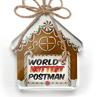 Ornament tiskani jedno strani svjetovi najtopliji postman božićni neonblond