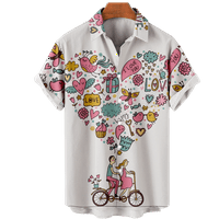 Valentinovo modni uzorak Muške košulje kratki rukav dječaci Ljetni tanki materijal Kids Havajska majica