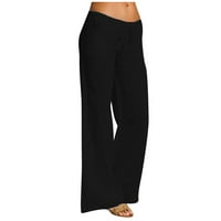 FESFESFES posteljine za žene za žene viseće struk elastične pantalone za izvlačenje labavo udobne lagane prozračne hlače za noge