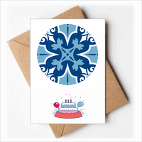 Maroko Dekorativni cvijet Plava Ilustracija Sretni rođendan Čestitke Koverte prazne