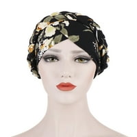 Besufy odrasli cvjetni ispis pletenica muslimanske žene turbane hat hemo cap glava za glavu kože ružičasta