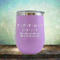 Trump onom u kojem se ponovo izabran - ugraviran OZ ružičasta čaša vina Jedinstveni poklon za rođendan
